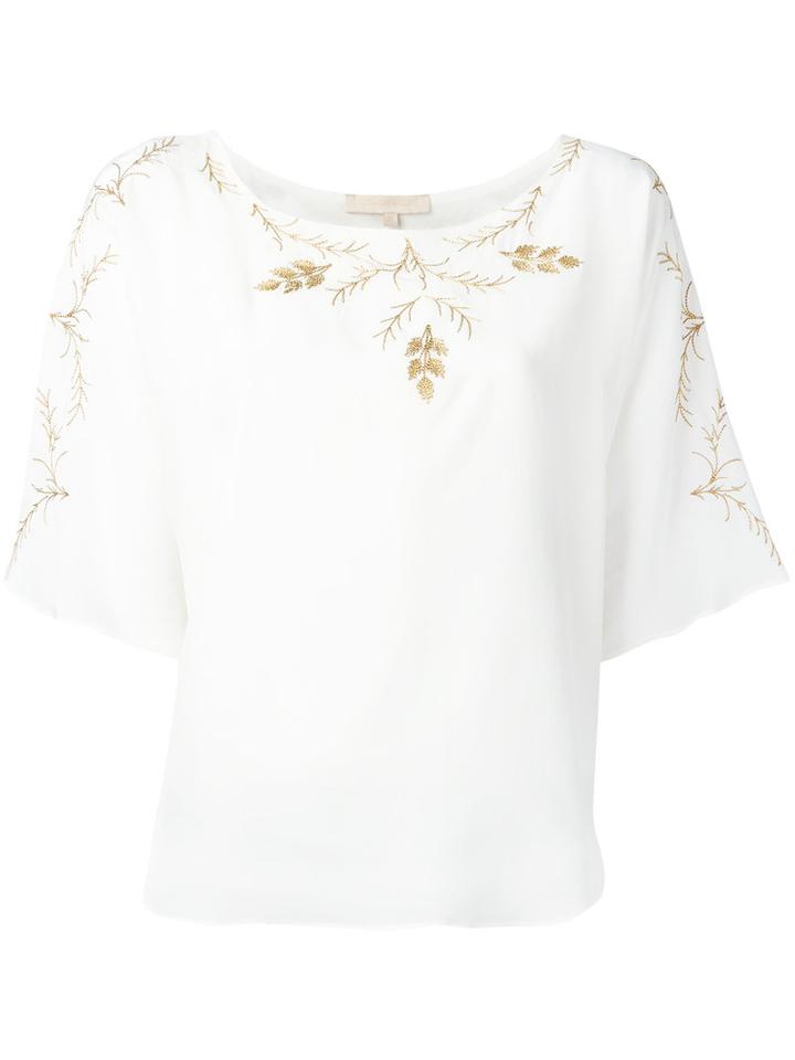 Vanessa Bruno - Embroidered Blouse - Women - Silk/polyester - 36, Women's, White, Silk/polyester
