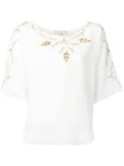 Vanessa Bruno - Embroidered Blouse - Women - Silk/polyester - 36, Women's, White, Silk/polyester