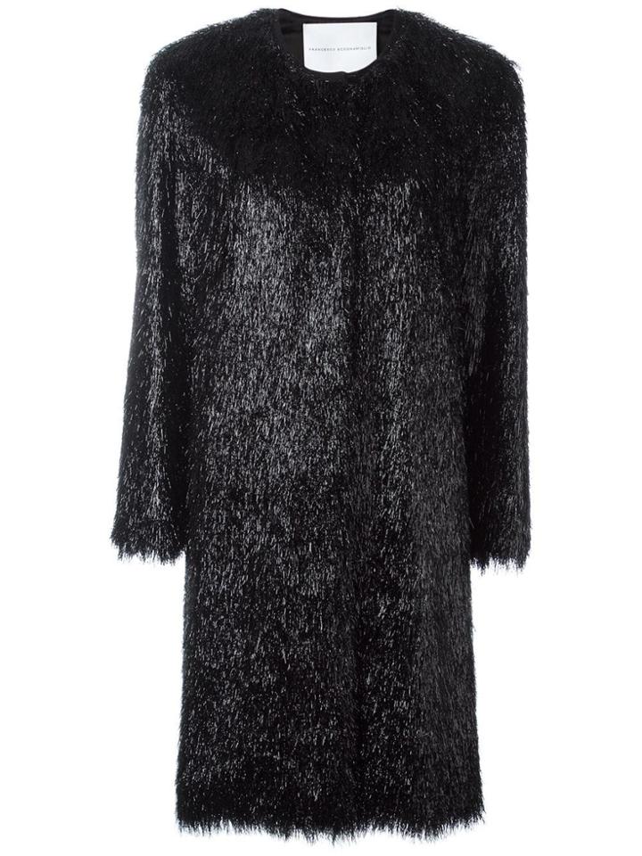 Francesco Scognamiglio Snap Closure Mid Coat - Black