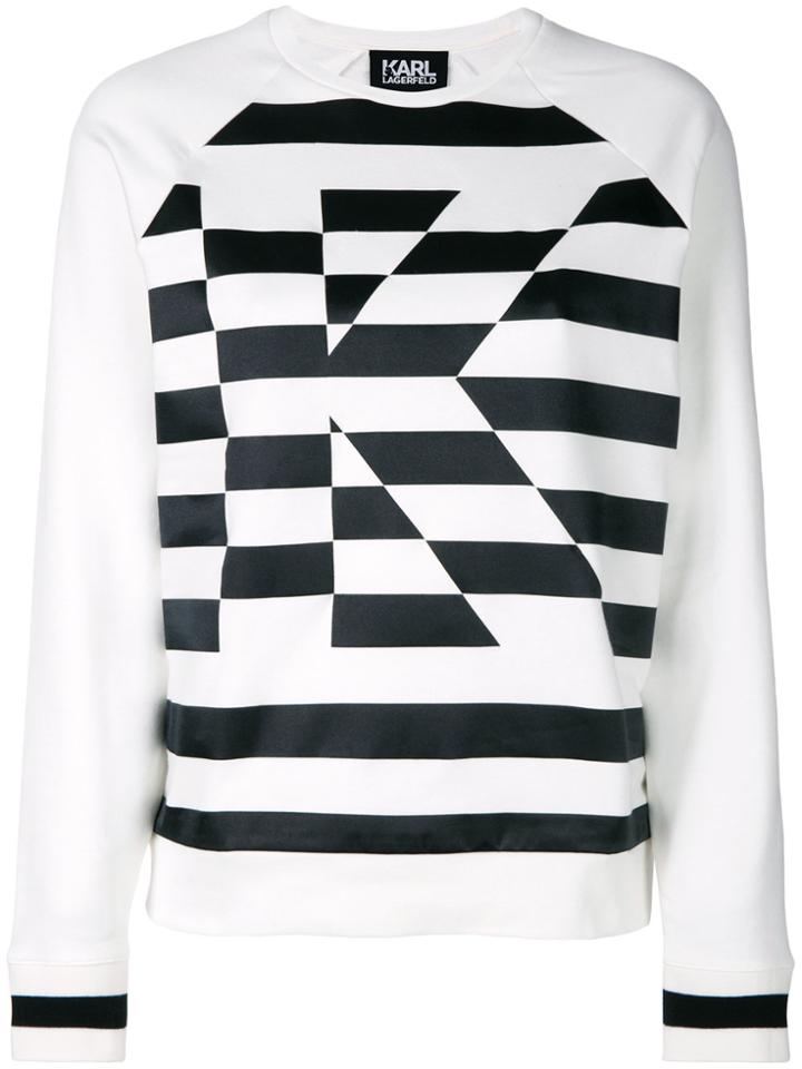Karl Lagerfeld K Striped Sweatshirt - White