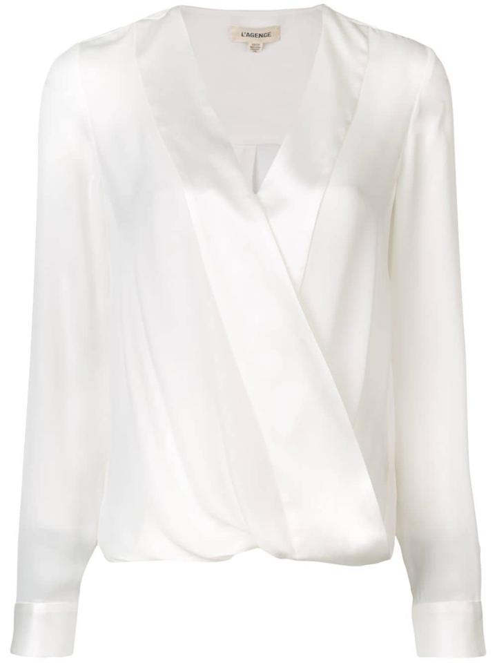 L'agence Wrap Front Blouse - White