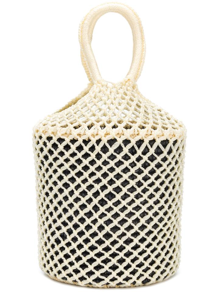 Sensi Studio Net Woven Bucket Tote - White