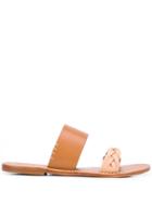 Soludos Woven Strap Flat Sandals - Brown
