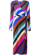 Dvf Diane Von Furstenberg Striped Wrap Dress - Multicolour