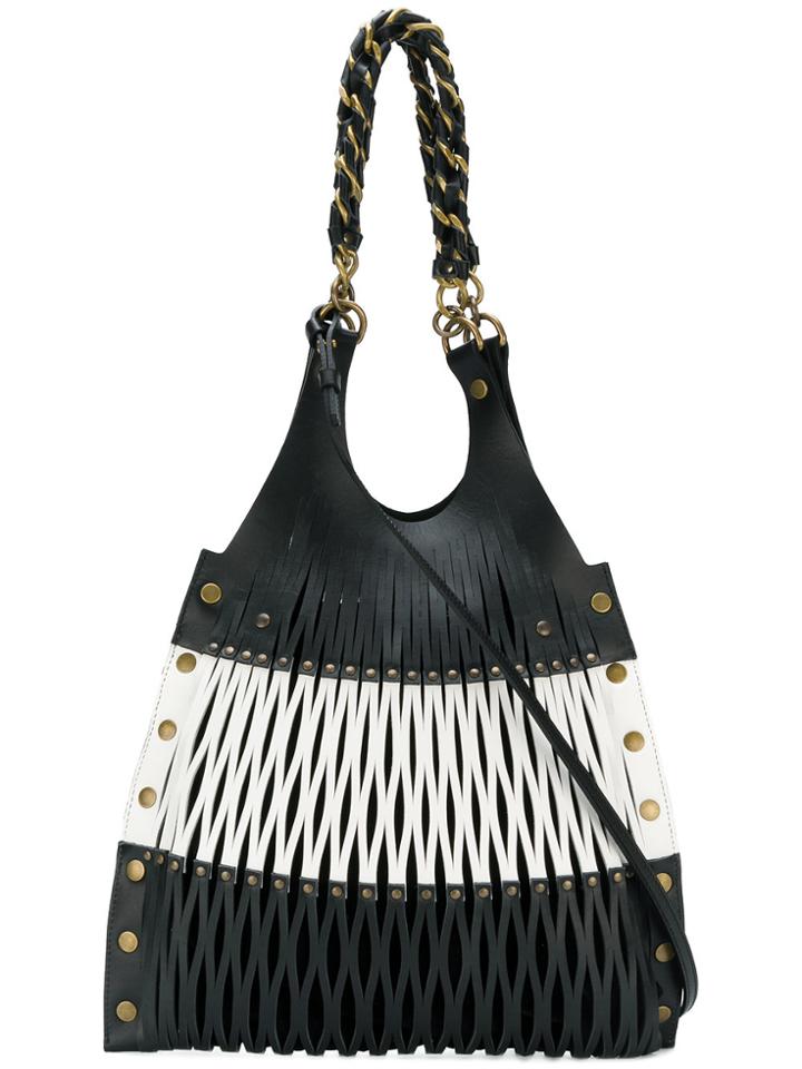 Sonia Rykiel Laser Cut Shoulder Bag - Black