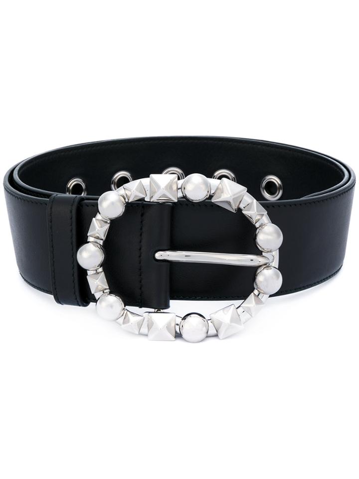 Miu Miu Studded Buckle Belt - Black