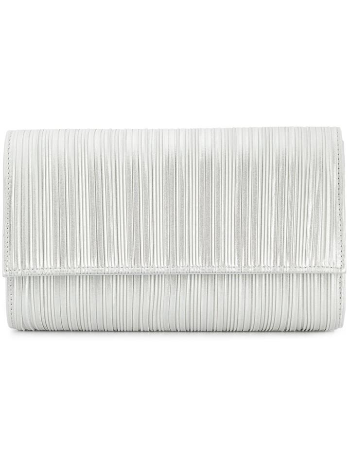 Casadei Metallic Pleated Clutch Bag