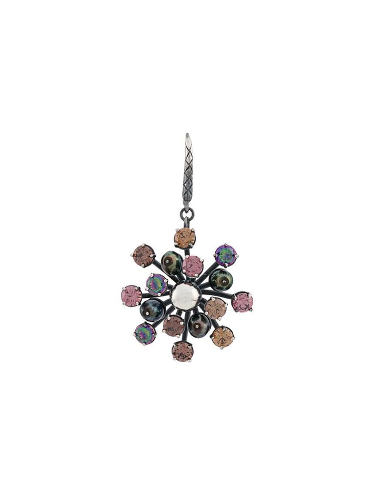 Bottega Veneta Embellished Starburst Earring - Silver