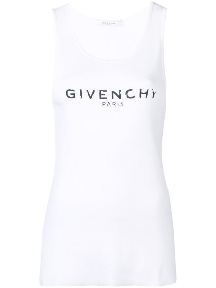 Givenchy Distressed Logo Tank Top - White