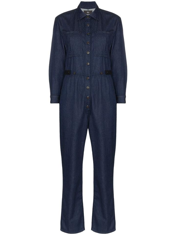 3x1 Joelle Denim Jumpsuit - Blue