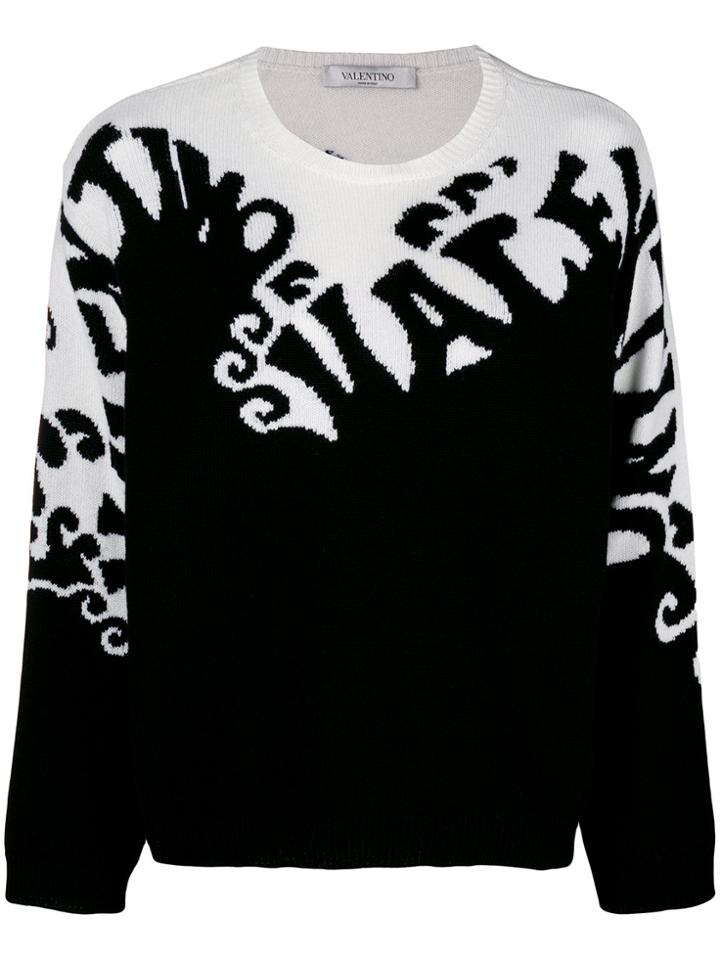 Valentino Front Logo Sweater - Black