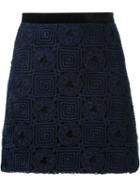 Manning Cartell Square Limits Mini Skirt, Women's, Size: 8, Blue, Polyester