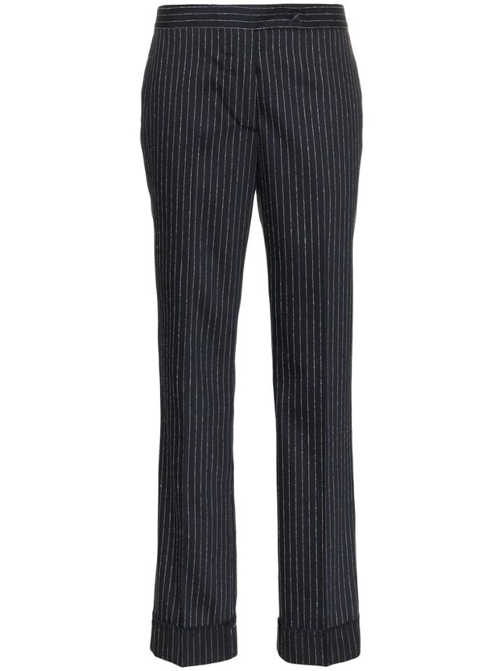Golden Goose Deluxe Brand Navy And Silver Metallic Venice Pinstripe