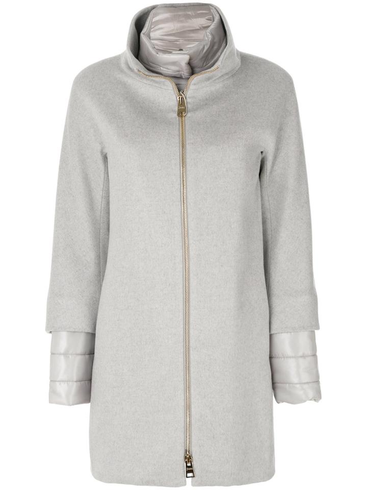 Herno Zip Up Coat - Grey