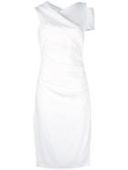 Talbot Runhof Asymmetric Dress, Women's, Size: 34, White, Polyester/triacetate