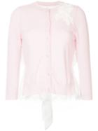 Onefifteen Floral Lace Patch Buttoned Cardigan - Pink