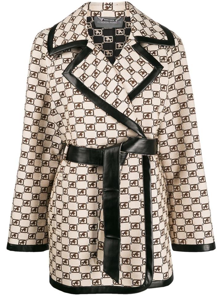 Alberta Ferretti Monogram Print Jacket - Neutrals