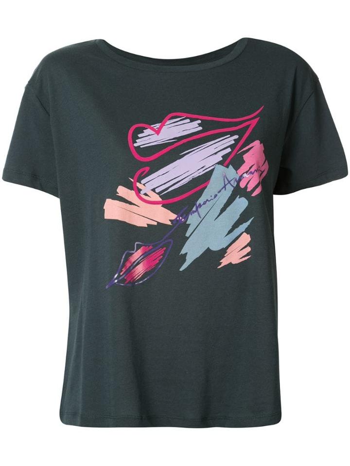 Emporio Armani Branded Lips T-shirt - Green