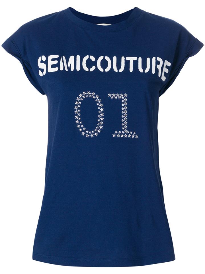 Semicouture Logo T-shirt - Blue