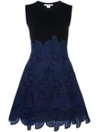 Antonio Berardi Ethnic Motif Flared Dress, Women's, Size: 40, Black, Polyester/rayon