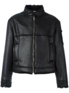 Gosha Rubchinskiy Short Shearling Coat, Men's, Size: Medium, Black, Acrylic/polyester