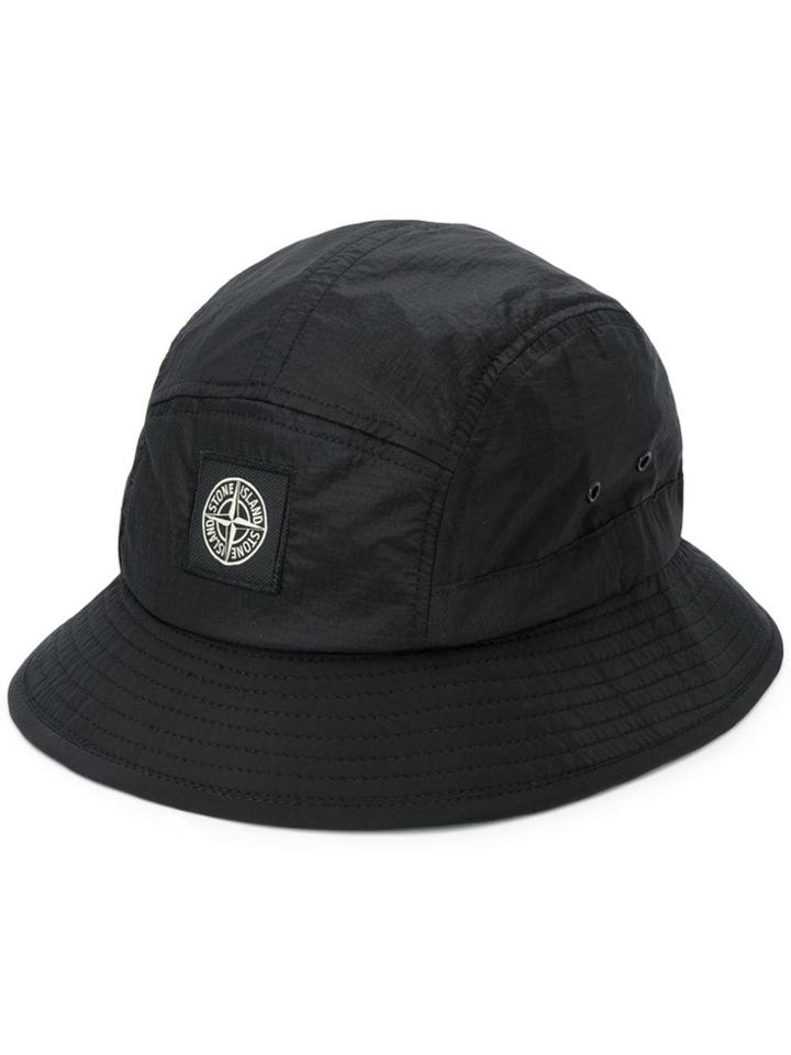 Stone Island Logo Bucket Hat - Black
