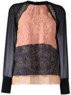 3.1 Phillip Lim Layered Detail Jumper, Women's, Size: 4, Nude/neutrals, Viscose/polyamide/silk/nylon