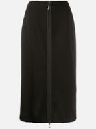 Fendi Front Zip Midi Skirt - Black