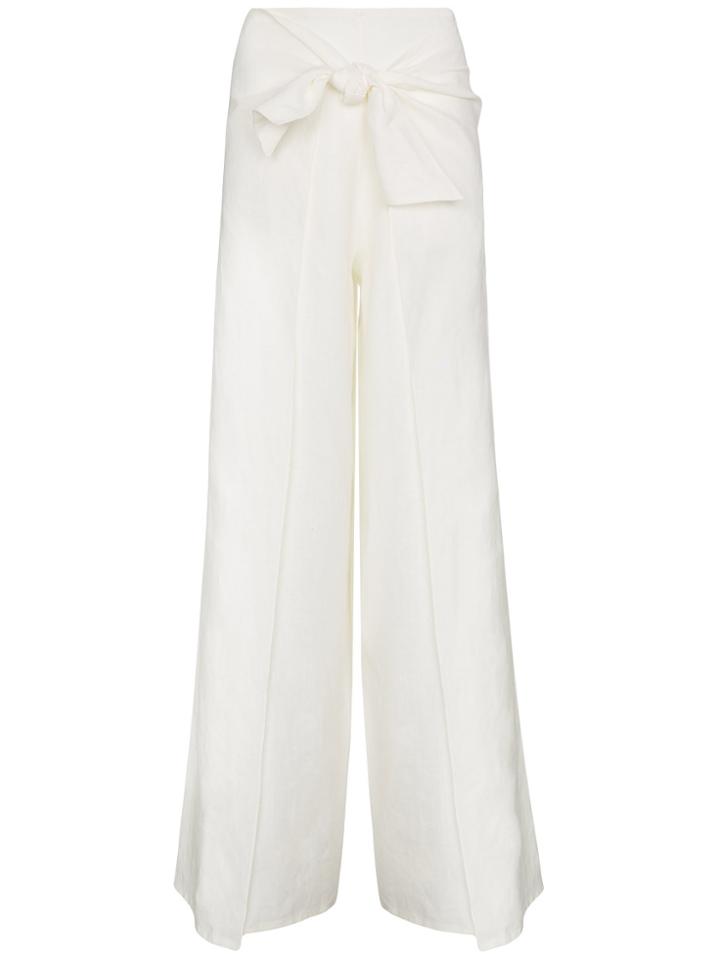 Johanna Ortiz Monterrey Tied Front Flared Trousers - Nude & Neutrals
