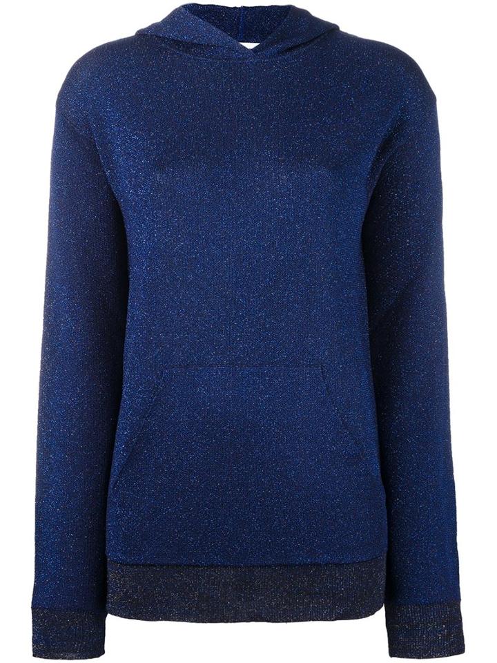 Msgm Turtleneck Jumper, Women's, Size: Large, Blue, Viscose/polyester/polyamide