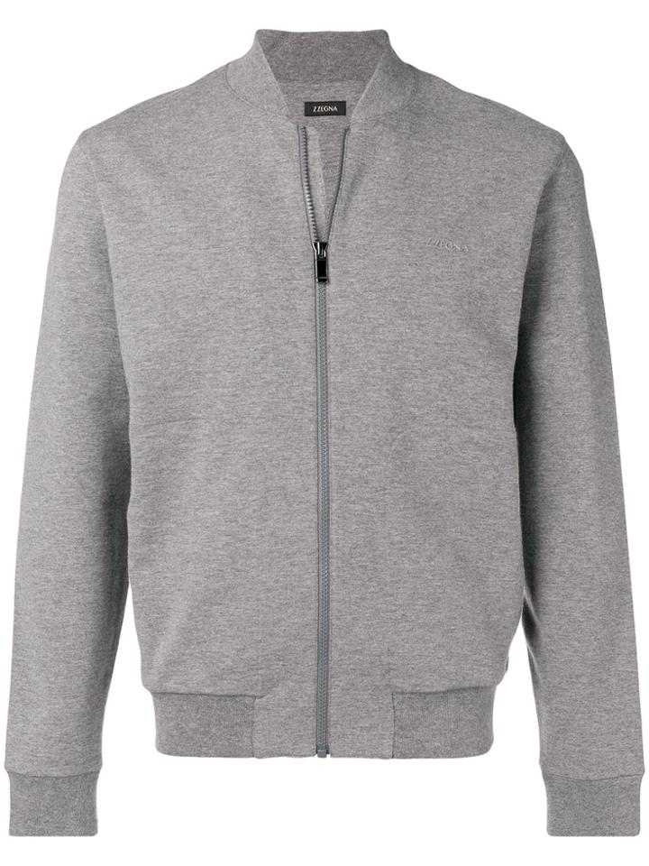 Z Zegna Zipped Up Cardigan - Grey