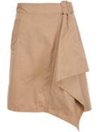 3.1 Phillip Lim Belted Draped Skirt, Women's, Size: 2, Nude/neutrals, Cotton