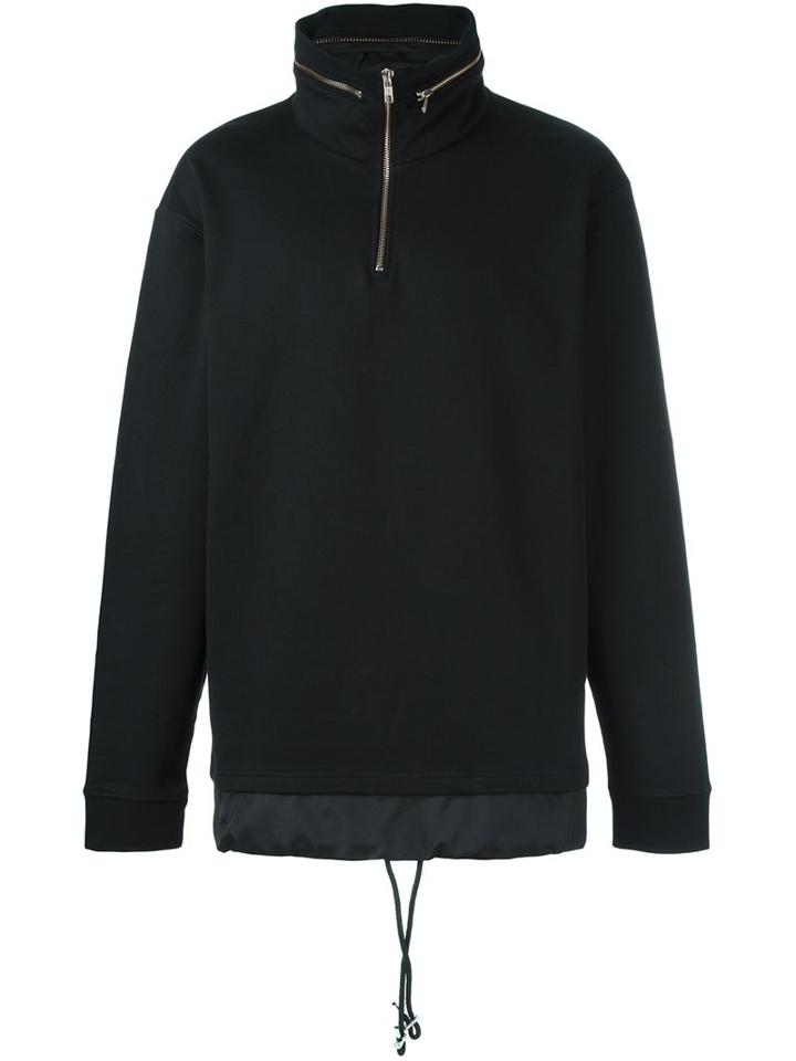 Mcq Alexander Mcqueen Zipped Collar Hoodie, Men's, Size: Xl, Black, Cotton/polyester