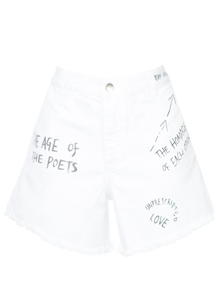 Each X Other All Over Denim Shorts - White