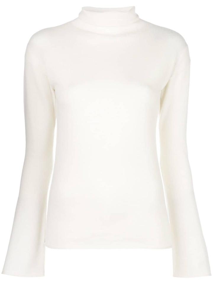 Theory Cashmere Roll Neck Jumper - White