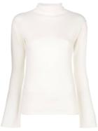Theory Cashmere Roll Neck Jumper - White