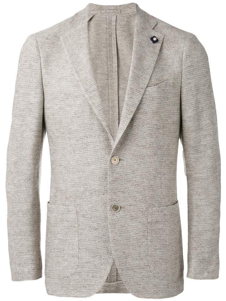 Lardini - Woven Blazer - Men - Silk/linen/flax/wool - 46, Nude/neutrals, Silk/linen/flax/wool
