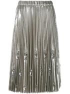 No21 - Embellished And Pleated Skirt - Women - Polyester/polyurethane - 42, Grey, Polyester/polyurethane