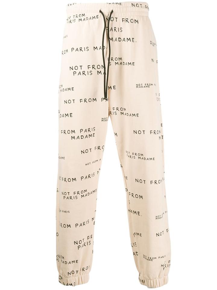 Drôle De Monsieur Not From Paris Madame Track Pants - Neutrals