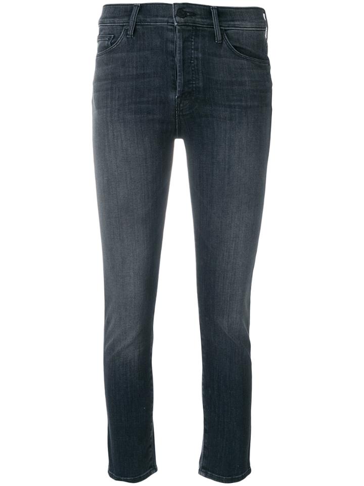 Mother Slim Fit Cropped Jeans - Black