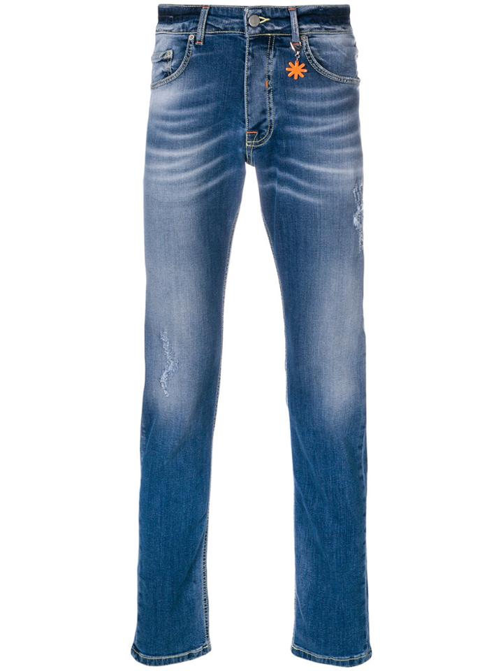 Manuel Ritz Faded Slim-fit Jeans - Blue