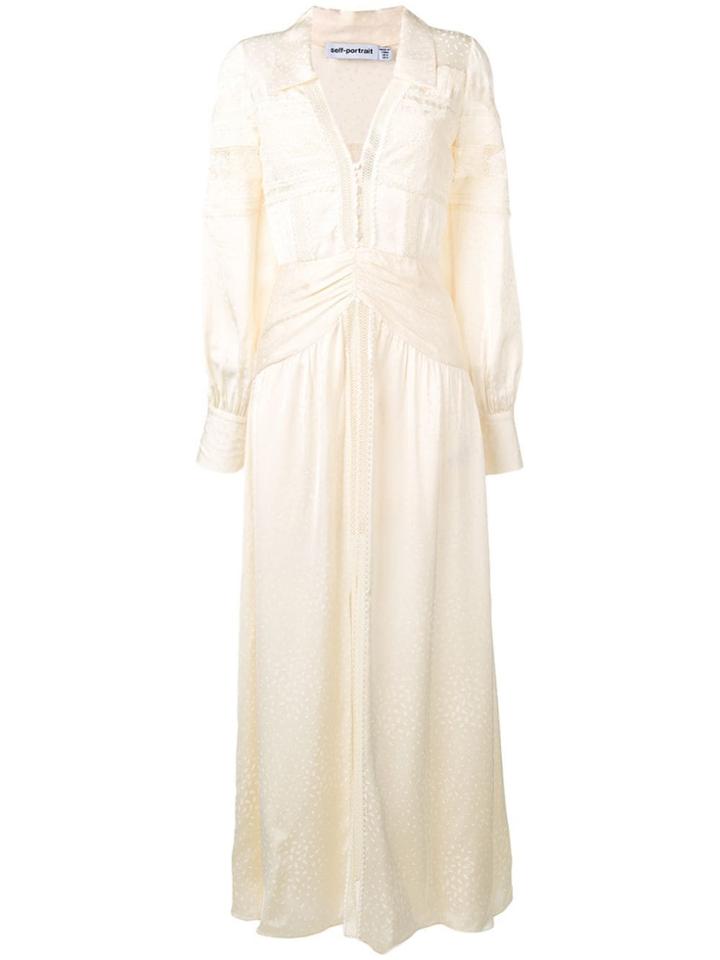 Self-portrait Lace Trimmed Dress - Neutrals