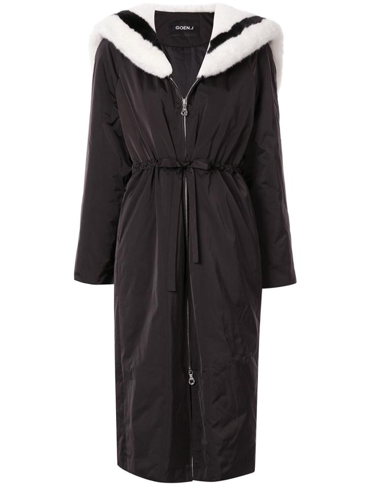 Goen.j Contrast Sailor Padded Coat - Black