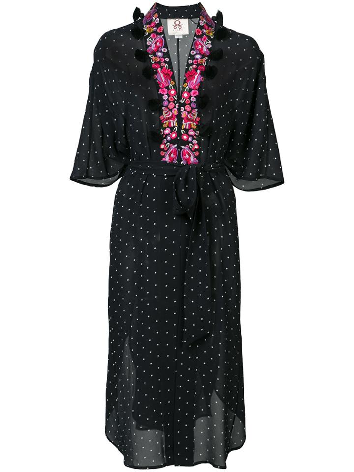Figue Amira Polka-dot Kimono - Black
