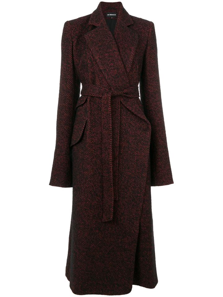 Ann Demeulemeester Wrap Front Coat - Black