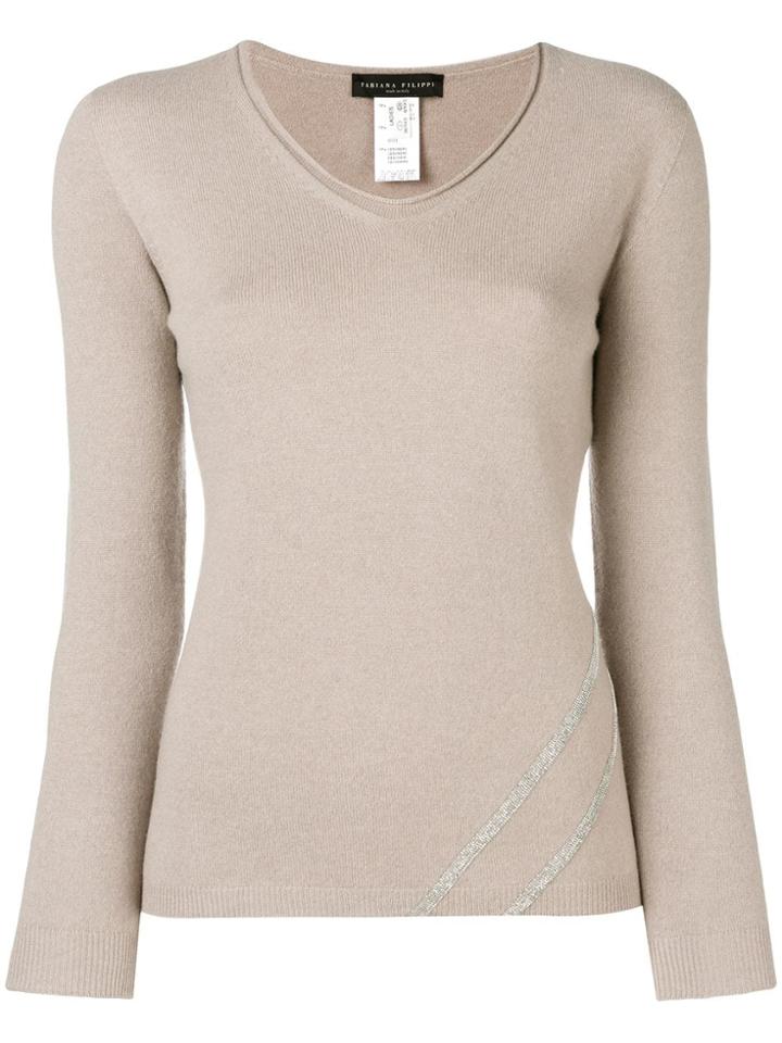 Fabiana Filippi Metal Appliqué Sweater - Neutrals