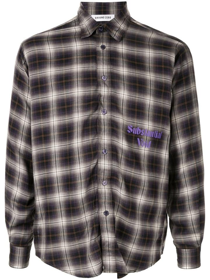 Ground Zero Substantial Void Checked Shirt - Purple