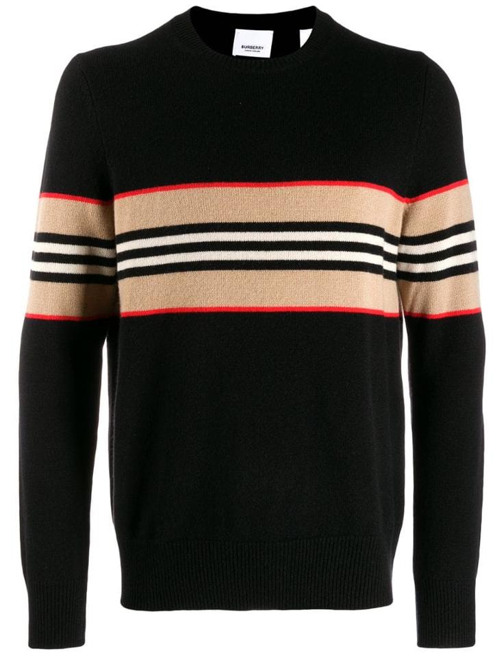 Burberry Cashmere Icon Stripe Sweater - Black