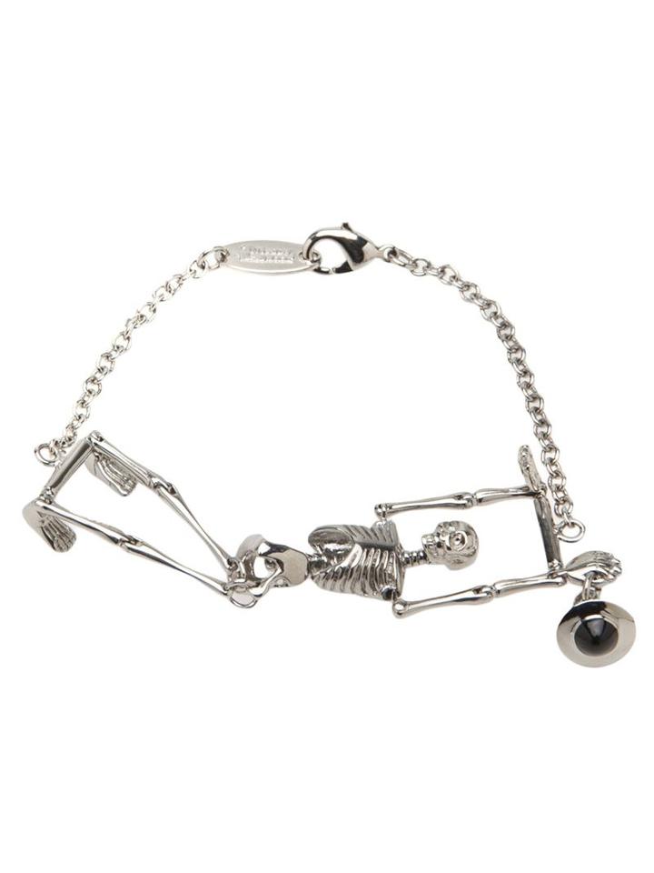 Vivienne Westwood Skeleton Pendant Bracelet, Adult Unisex, Metallic