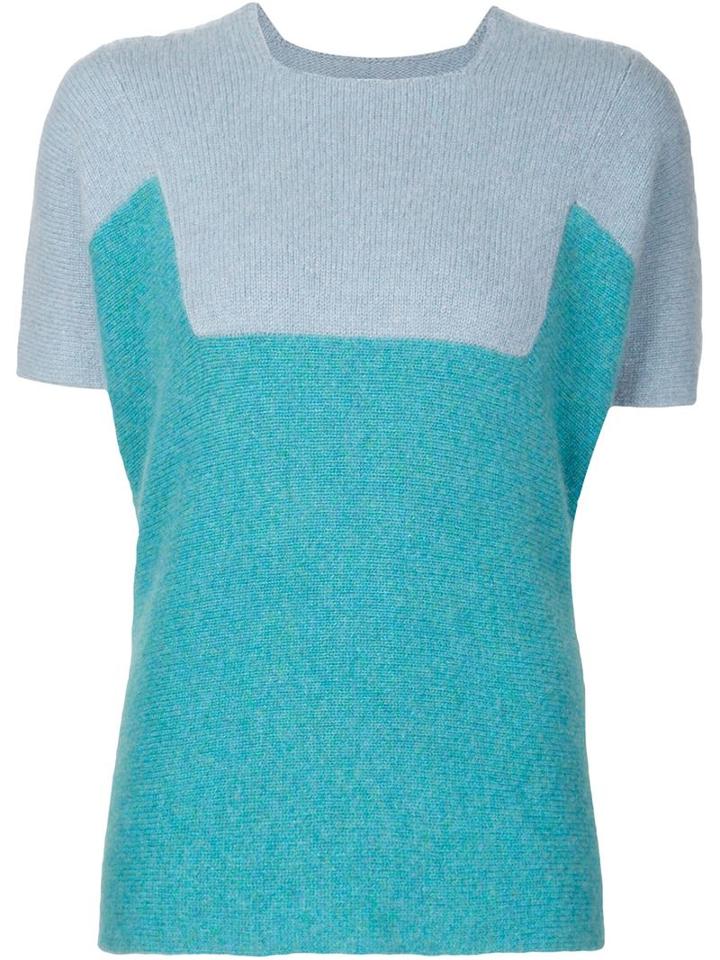 The Elder Statesman Cashmere Colour Block Jumper, Women's, Blue, Cashmere